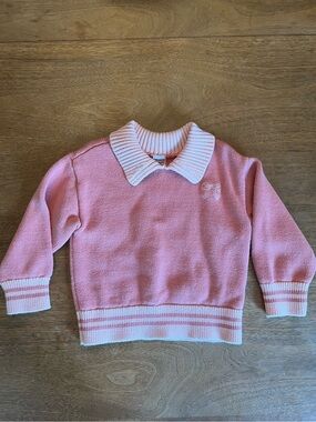 Pink Collared Knit Sweater